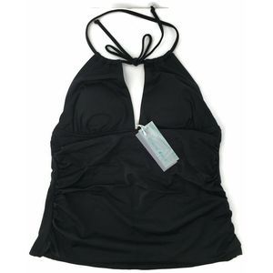 Coastal Blue Women's Swimwear Keyhole Top Black, L